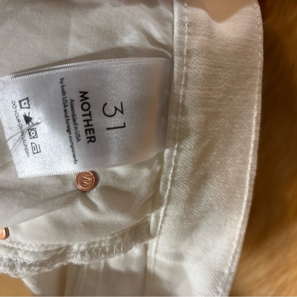 Mother 'The Mid Rise' White Dazzler Ankle Fray Denim Jean Size 31 New with tags - Picture 4 of 14